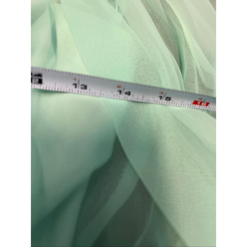 Vintage 70’s Sea Foam Green Blue Overlay Chiffon Goddess Gown Women’s Size XS Ma - Picture 13 of 14